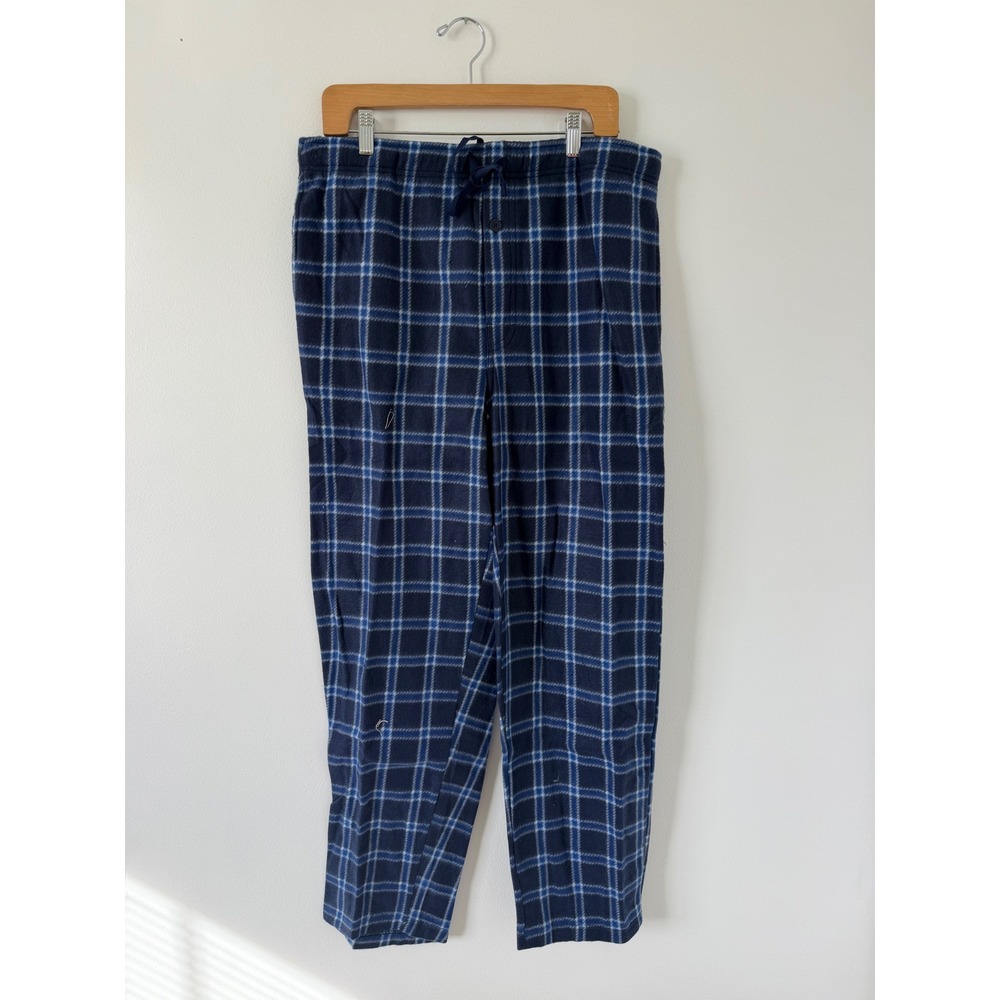 Fruit of the Loom Men's Sleepwear Pajama Bottoms – Blue Plaid – Size Large
